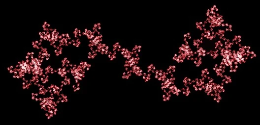 Spirals of spirals of spirals. The overall shape is something like an S, made out of many smaller Ss.