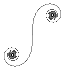 An S with spiralling ends.
